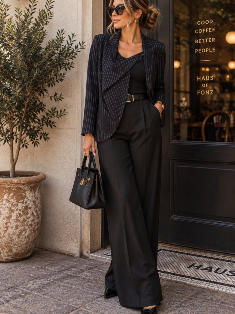 NWT Blank NYC Asymmetric Pin Stripe Blazer
